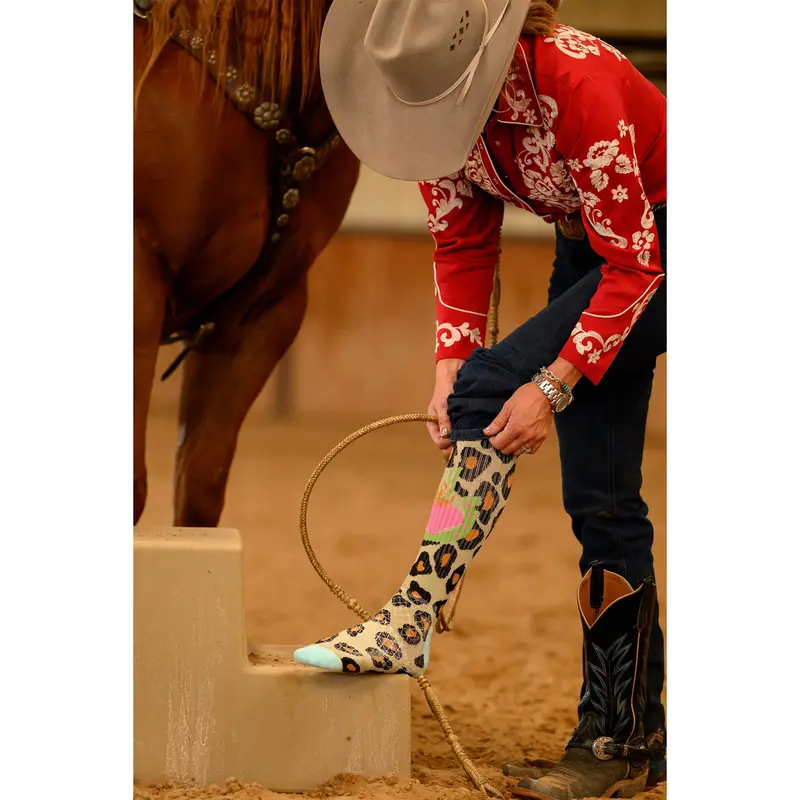 Lucky Chuck Lucky Leopard Western Performance Socks 2