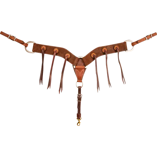 Martin Saddlery 2 3/4" Chocolate Roughout Breast Collar With Blood Knots 1