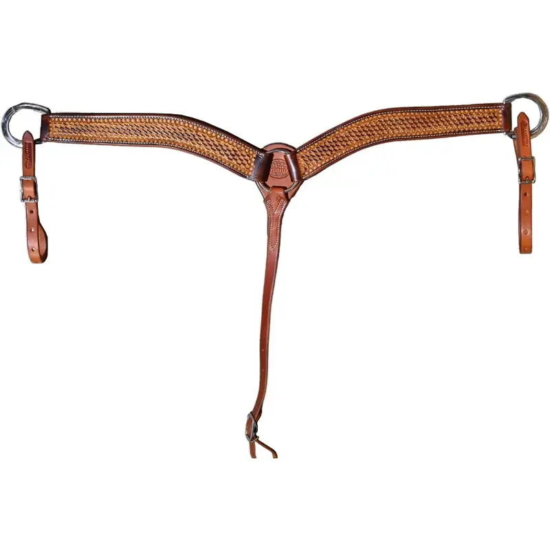 Martin Saddlery 2" Weathered Antiqued Mini Basket Stamped Breast Collar 1