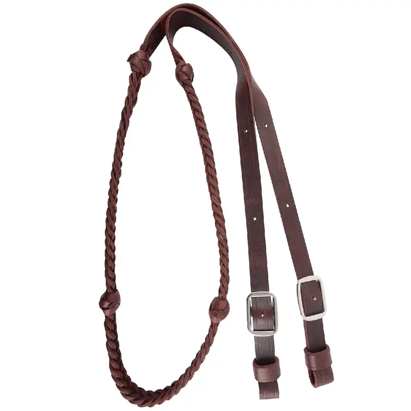 Martin Saddlery 7/8" Braided 5 Strand Latigo Barrel Reins With Knots 1