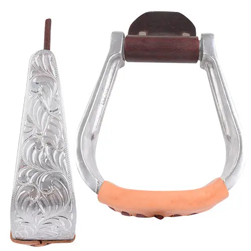 Martin Saddlery Aluminum & Leather Tread 2" Stirrups 1