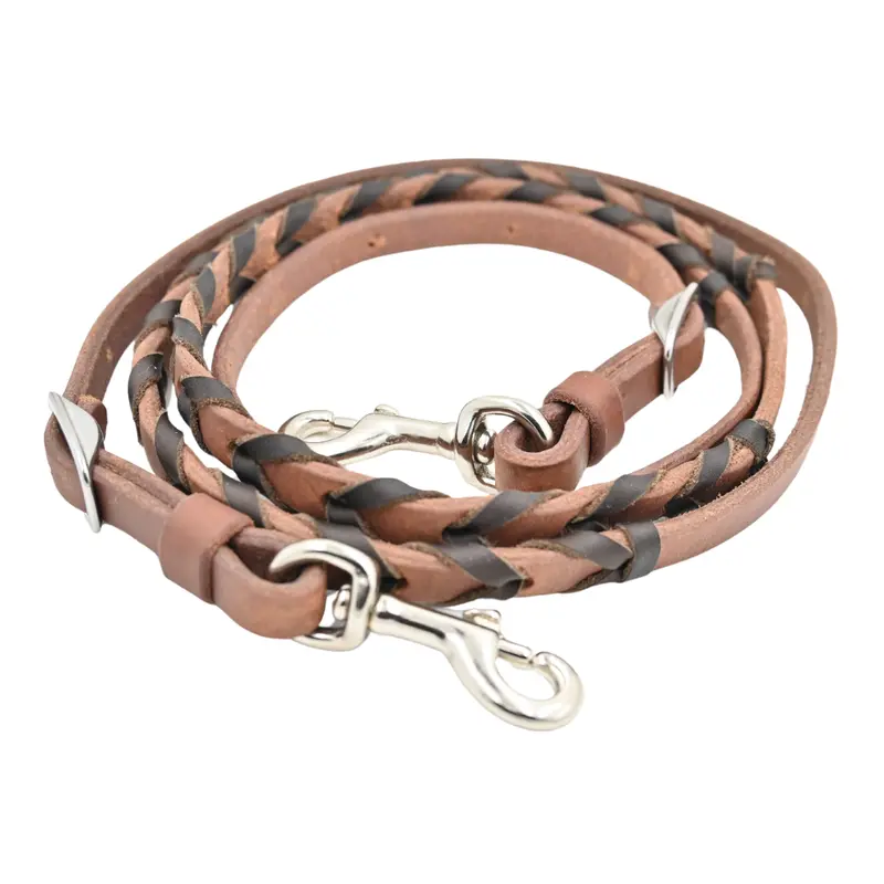 Martin Saddlery Barrel Reins 5/8" With Chocolate Lace 1