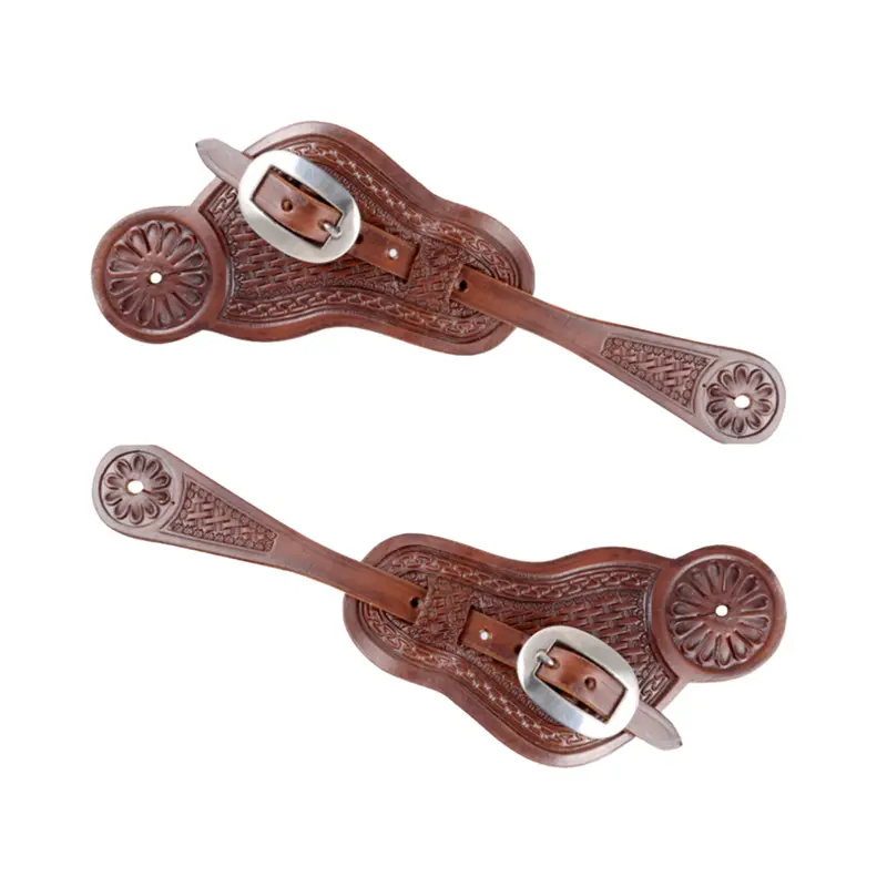 Martin Saddlery Chocolate Buckaroo Spur Straps With San Carlos Border 1