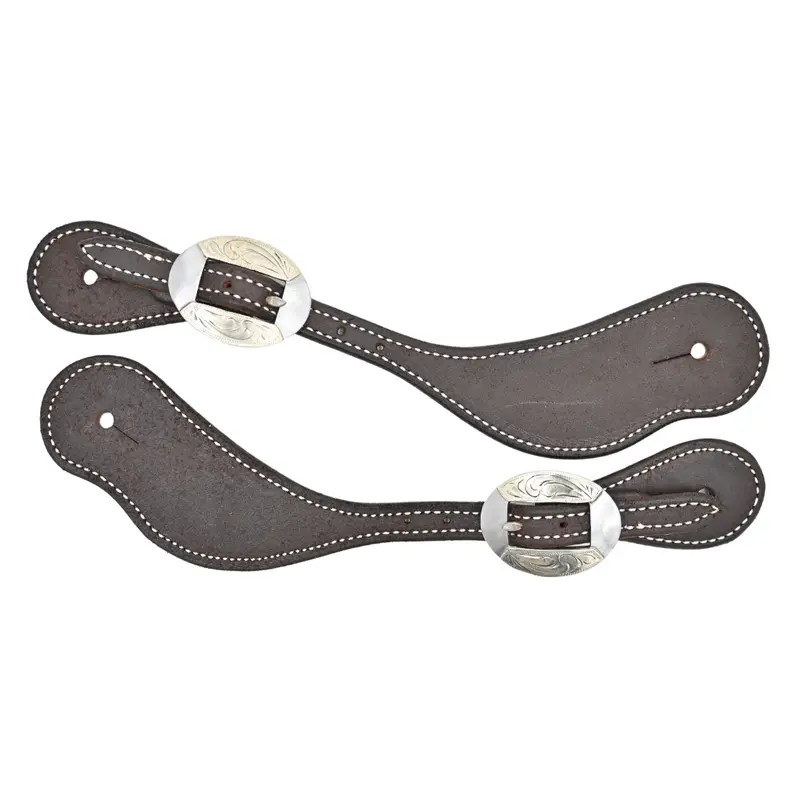 Martin Saddlery Chocolate Roughout Cowboy Spur Straps With Canyon Buckles 1
