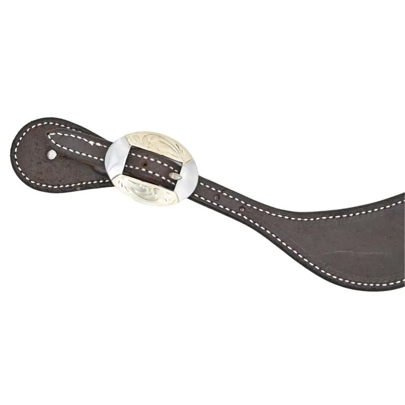 Martin Saddlery Chocolate Roughout Cowboy Spur Straps With Canyon Buckles 2