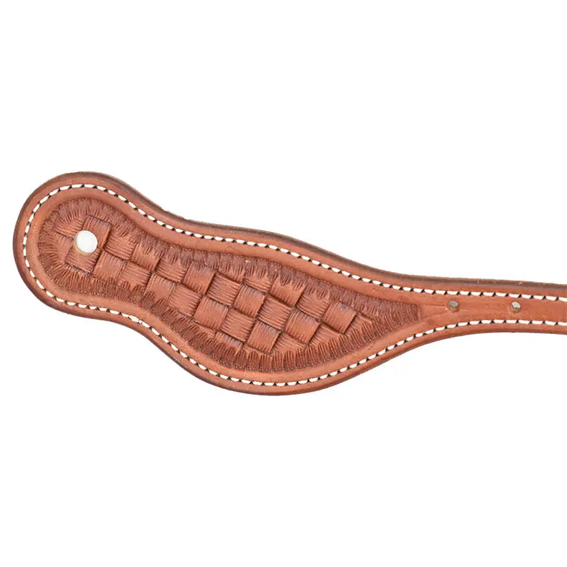 Martin Saddlery Mini Coarse Basketweave Stamped Spur Straps 2