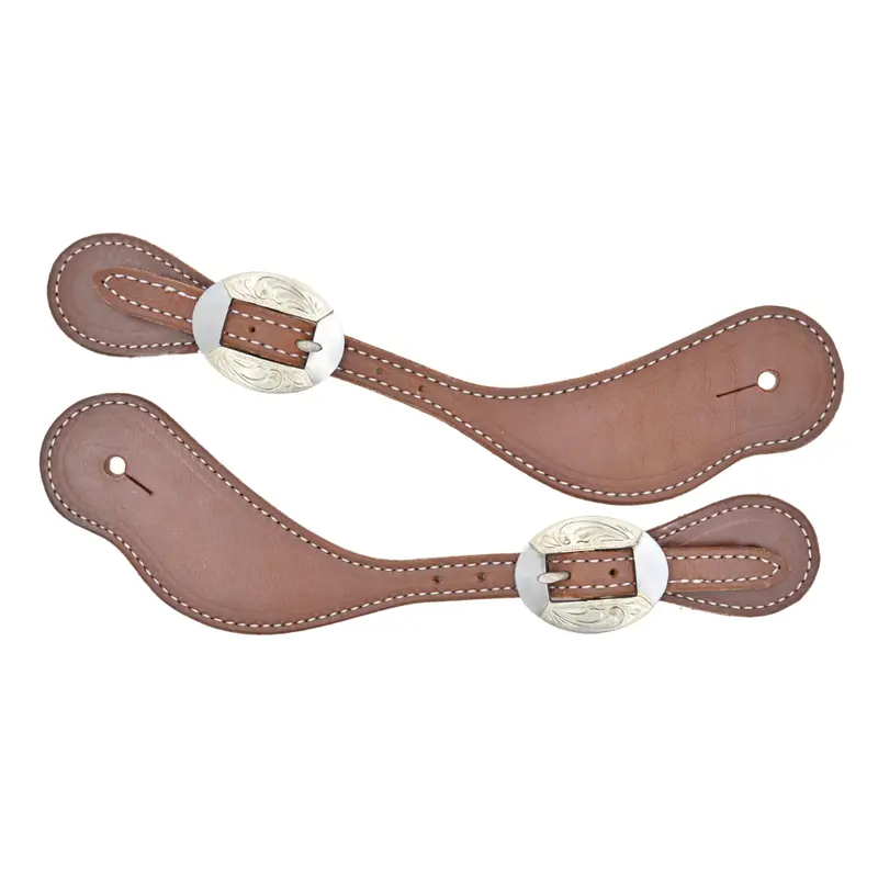 Martin Saddlery Natural Harness Leather Cowboy Spur Straps With Canyon Buckles 1