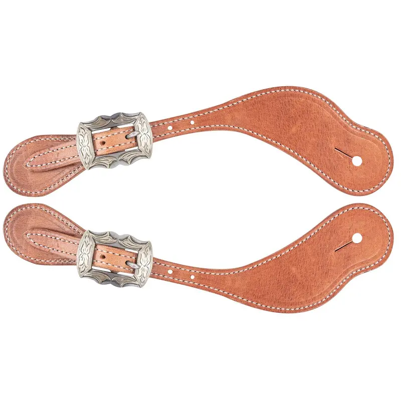 Martin Saddlery Natural Harness Leather Cowboy Spur Straps With Prescott Buckles 1