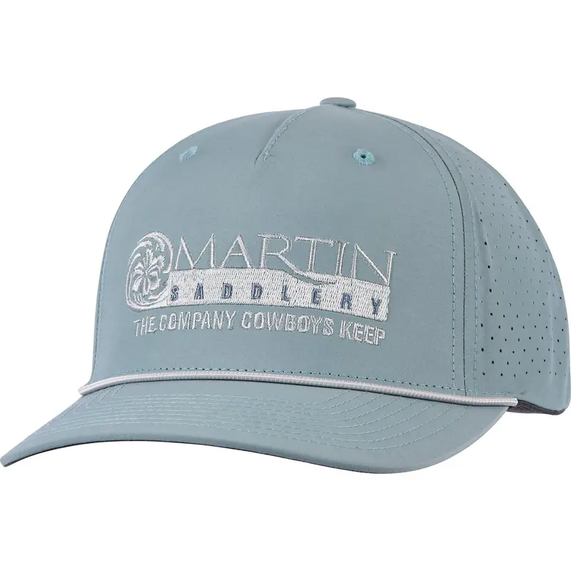 Martin Saddlery Smoke Blue Performance Snapback Cap With Silver Embroidered Logo 1