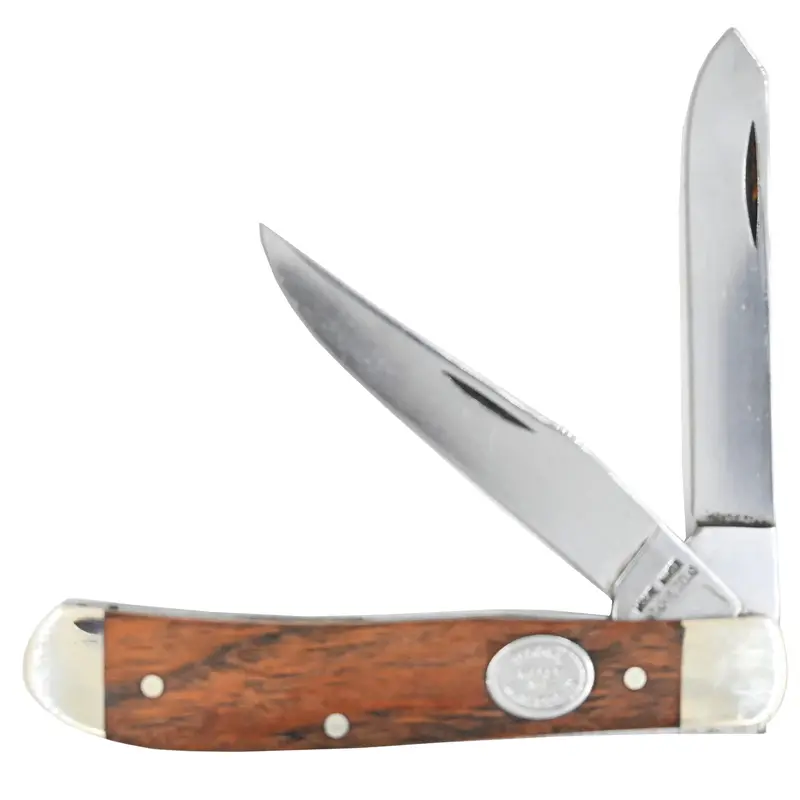 Moore Maker Mesquite Wood Handle 3-1/2" Trapper Pocket Knife 1