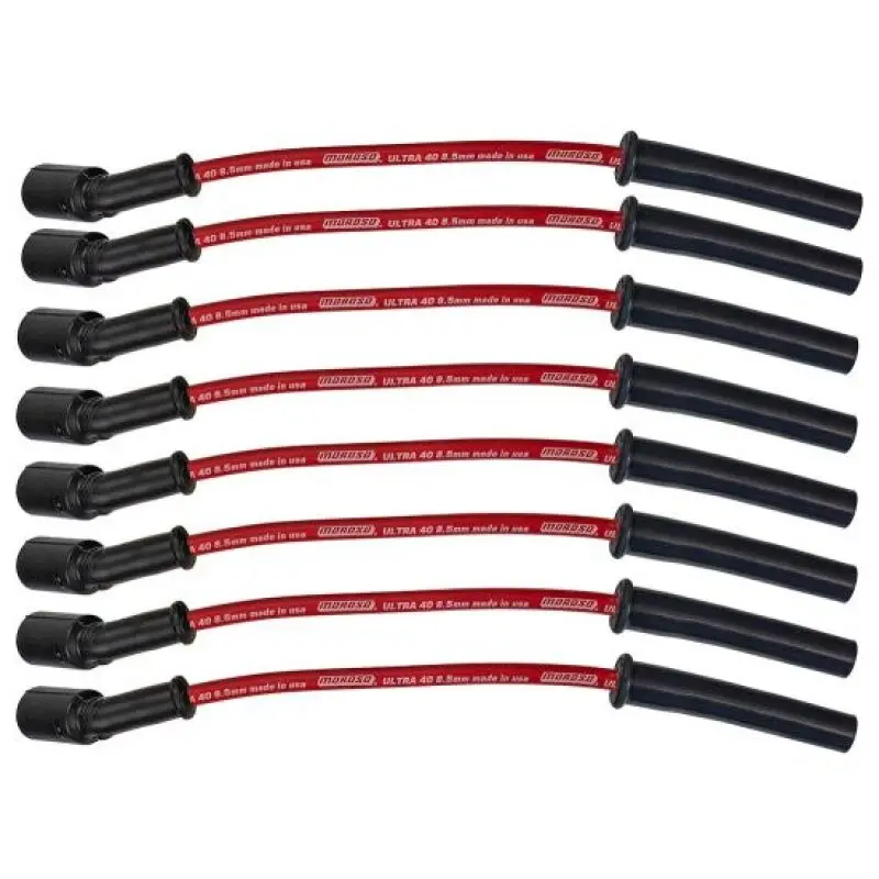 Moroso 99-13 Gm Ls/Lq 4.8/5.3/5.7/6.0/6.2L Ultra 40 8.5Mm Multi-Angle Boot Spark Plug Wire Set - Red 1