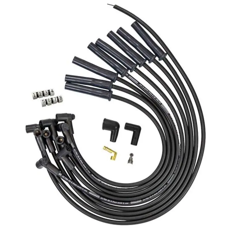Moroso Ford 351C Hei-Style Cap Ultra 40 8.5Mm Multi-Angle Boot Ignition Spark Plug Wire Set -Black 1