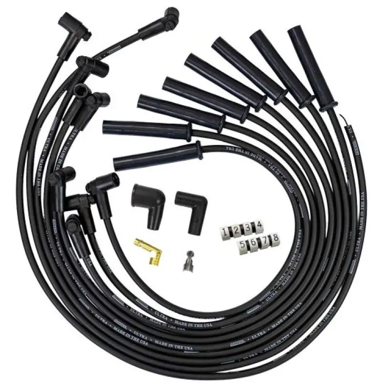 Moroso Gm Bbc 366-454 Hei-Style W/O Coil In Cap Ultra 350 8Mm Multi-Angle Spark Plug Wire Set - Blk 1