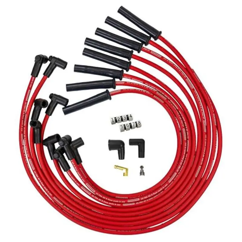 Moroso Gm Bbc 366-454 Hei-Style W/O Coil In Cap Ultra 40 8.5Mm Multi-Angle Spark Plug Wire Set - Red 1