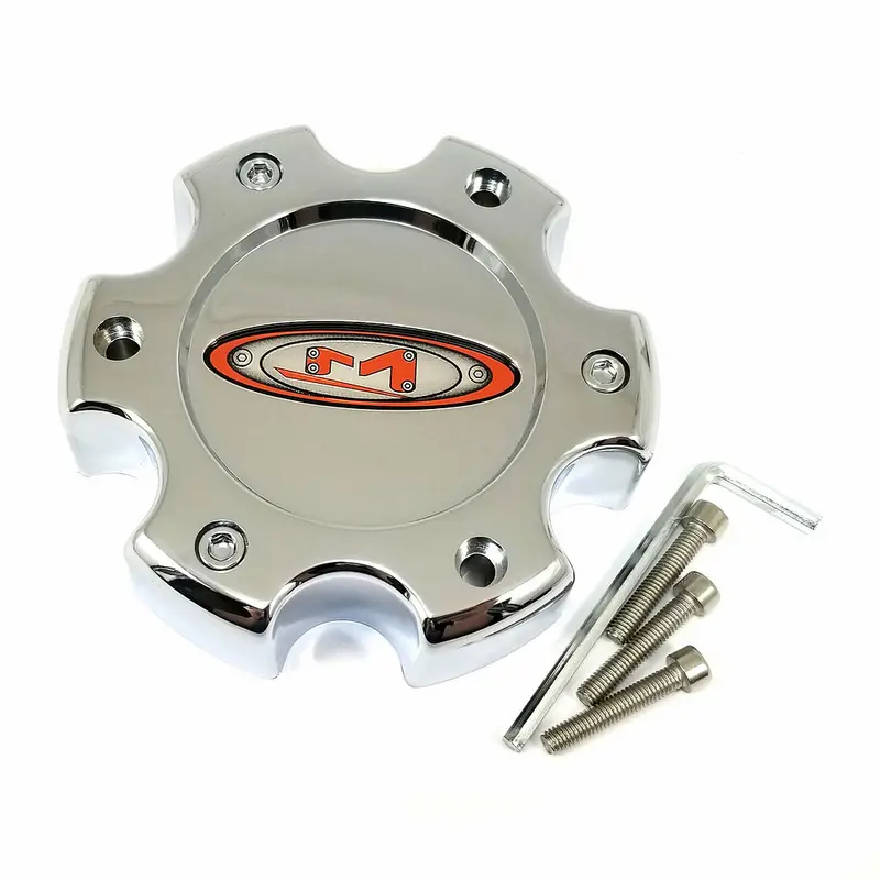 Moto Cap Chrome 6X135 - Red Oval Logo 1