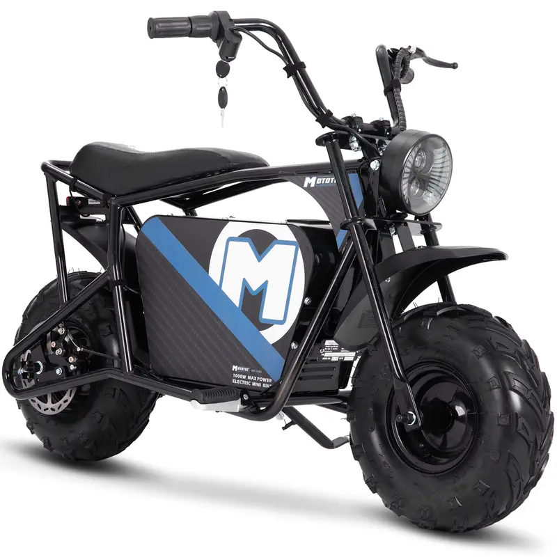 Mototec 48V 1000W Electric Mini Bike Black 1