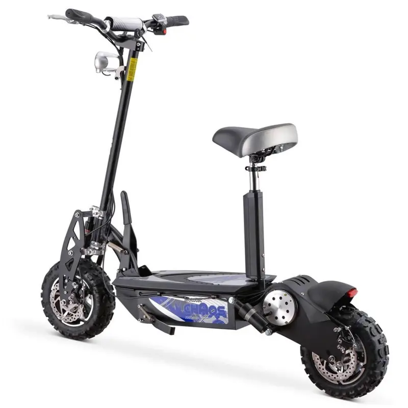 Mototec Chaos 2000W 60V Folding Electric Scooter Black - 11-Inch All Terrain Tires, Headlight - Financing Available 2