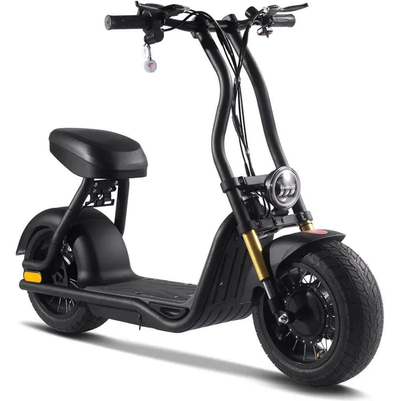 Mototec Diablo 48V 1000W Lithium Fat Tire Electric Scooter - Rear Hub Motor, Large Street Tires 1