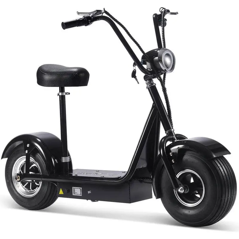 Mototec Fatboy 48V 800W Electric Scooter - Hub Motor, Wide Saddle Seat, Fat Tire 1