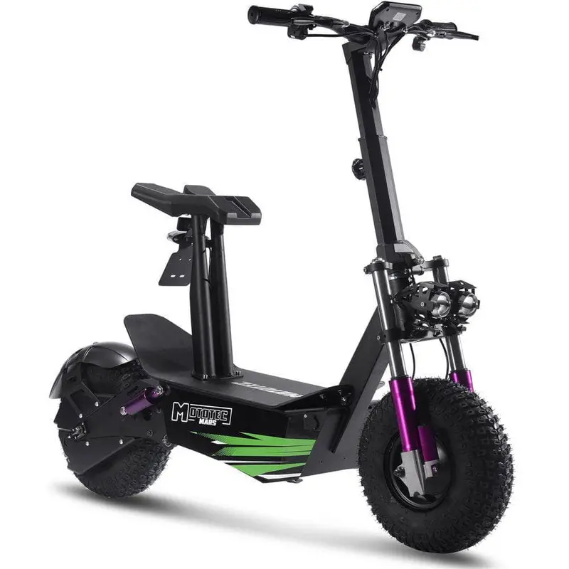Mototec Mars 48V 2500W Fat Tire Folding Electric Scooter - Brushless Motor, Full Suspension, Dual Headlights 1