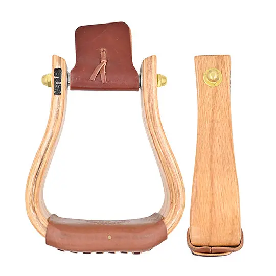 Nettles 2" Flat Bottom Varnish Stirrups 1