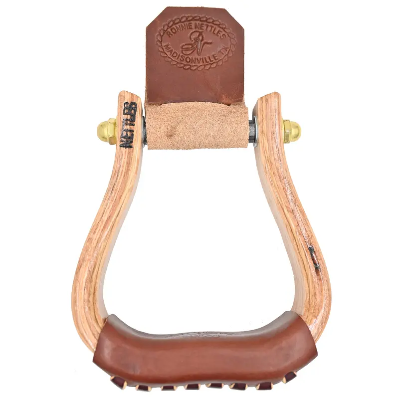 Nettles 2" Flat Bottom Varnish Youth Stirrups 2