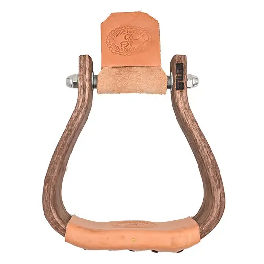 Nettles 2" "The Chisholm" Flat Bottom Oversize All Purpose Wooden Stirrups 2