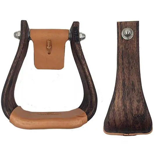 Nettles 3" "The Chisholm" Mahogany All Purpose Wooden Stirrups 1