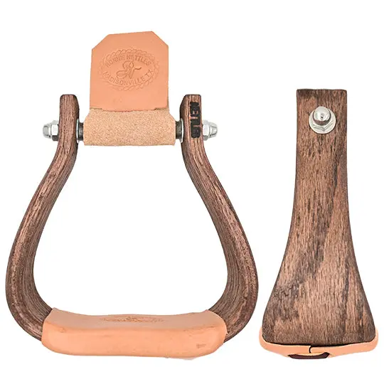 Nettles 3" "The Chisholm" Mahogany Overshoe Stirrups 1