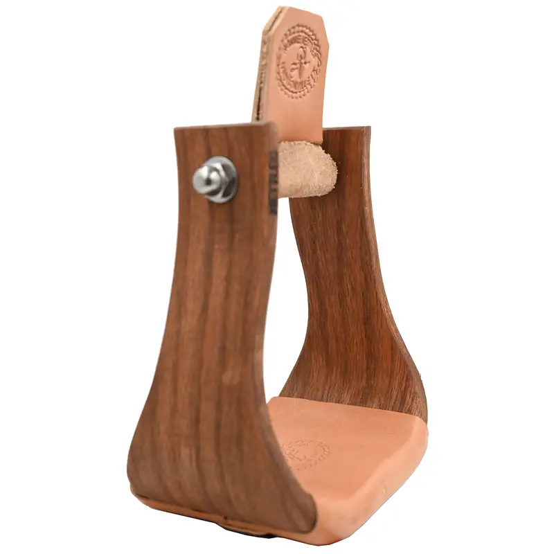Nettles 4" "The Chisholm" All Purpose Wood Stirrups- Oiled Gunstock Stain 2