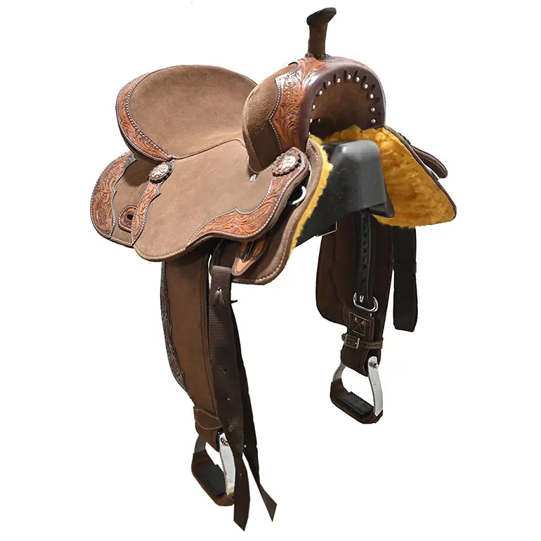 New! 14" Laramie Brown Barrel Racing Saddle By Tough One Saddlery 1