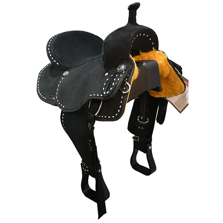 New! 14" Stratford Black Barrel Racing Saddle 1