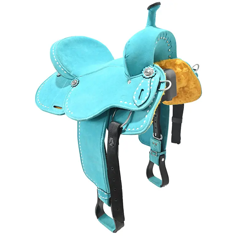 New! 16" Stratford Turquoise Barrel Racing Saddle 1