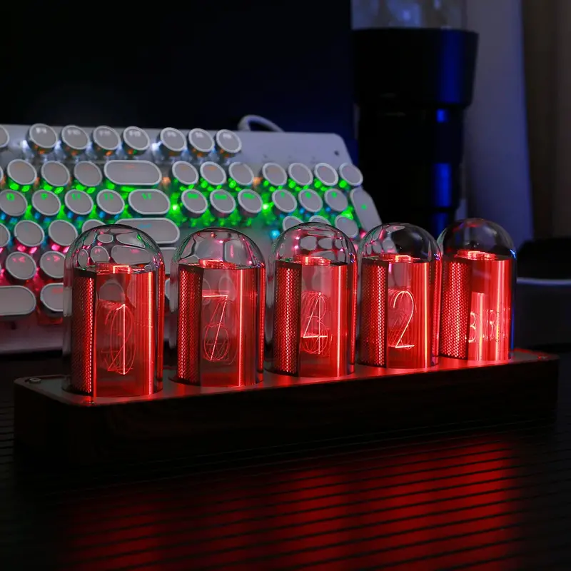 Nixie Tube Clock With Wi-Fi Sync, Alarm & Timer, 12H/24H Display 1
