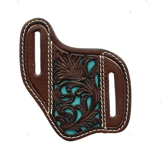 Nocona Leather Knife Sheath With Turquoise Accents 1