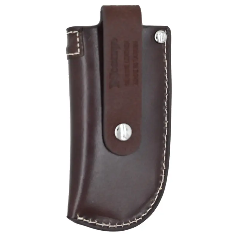 Nocona Small Leather Vertical Knife Sheath With Black Lace Stamping 2