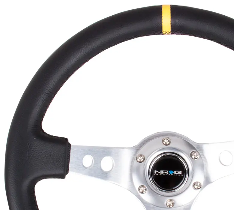 Nrg Innovations 3" Deep Dish Steering Wheel - Black W/ Yellow Stripe Rst-006S-Y 2