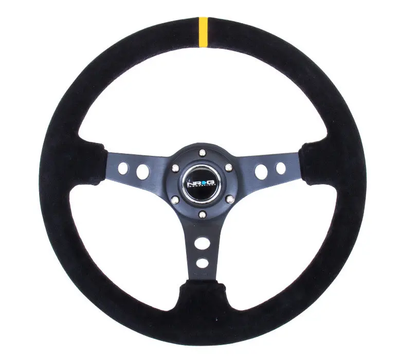 Nrg Innovations Deep Dish Series Suede Finish Black W/ Yellow Stripe 1