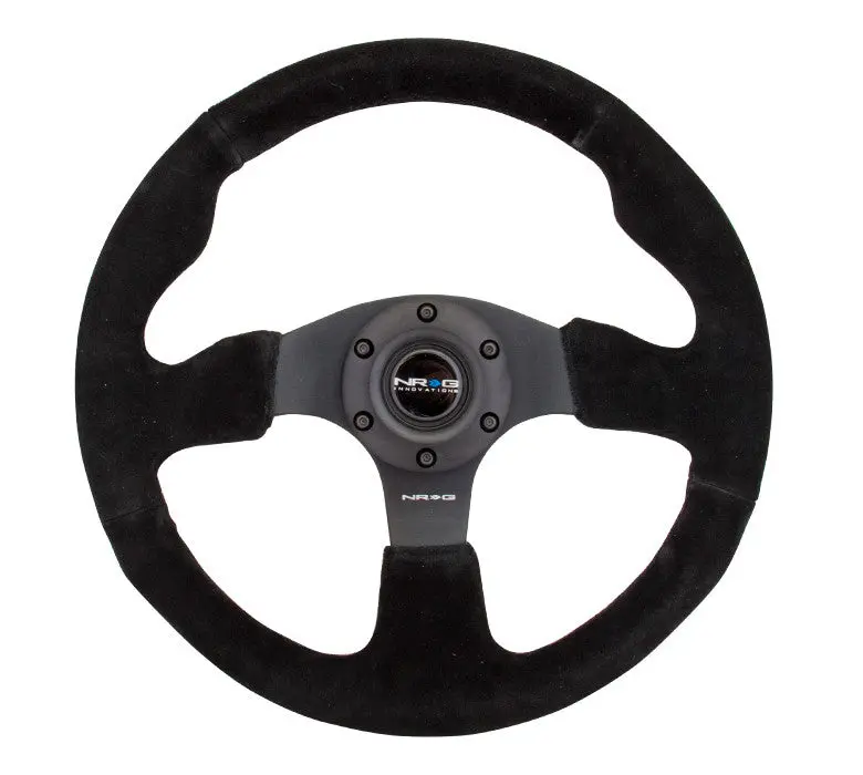 Nrg Innovations Race Style Steering Wheel Black Suede W/ Black Stitch 1