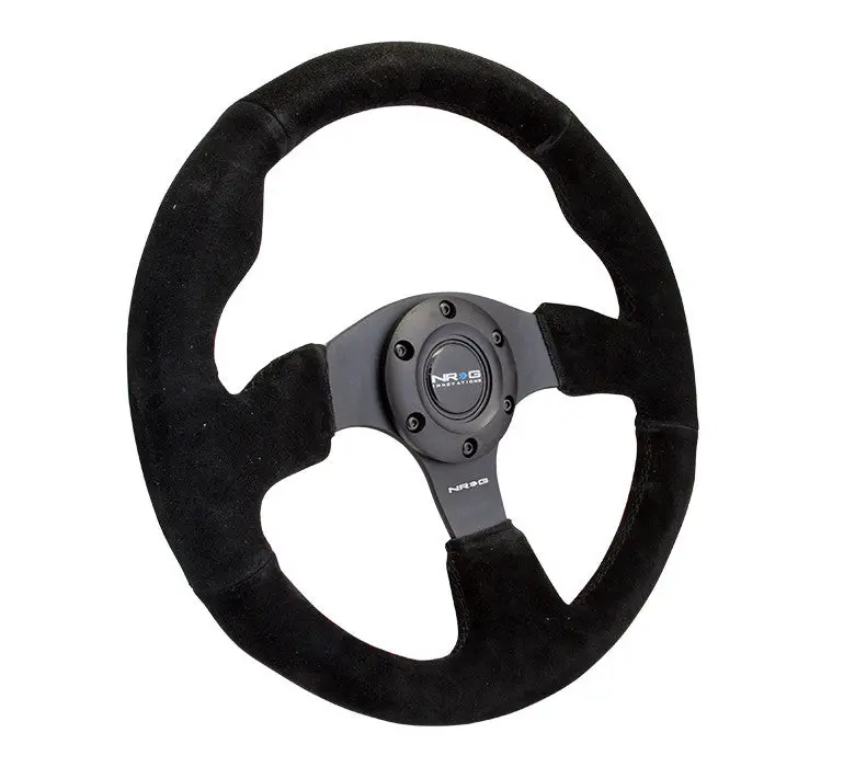 Nrg Innovations Race Style Steering Wheel Black Suede W/ Black Stitch 2