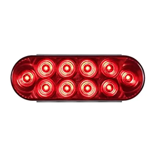 Optronics Red 6In Oval Led S/T/T Light Stl 1