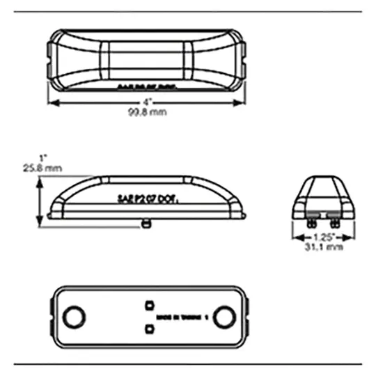 Optronics Red Led Fleet Thin Line Mrk/Clr Light 2