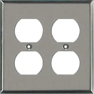 Outlet Wall Plate - Stainless Steel - Dual 1