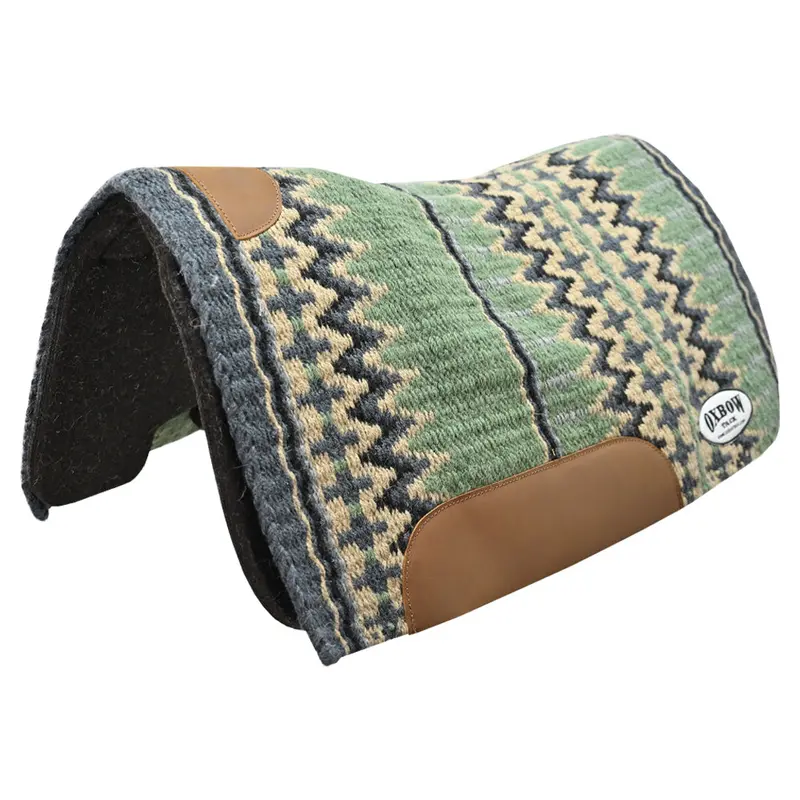 Oxbow Tack 1" 31"X32" Contoured Performance Felt Saddle Pad- Sage Green/Black 1