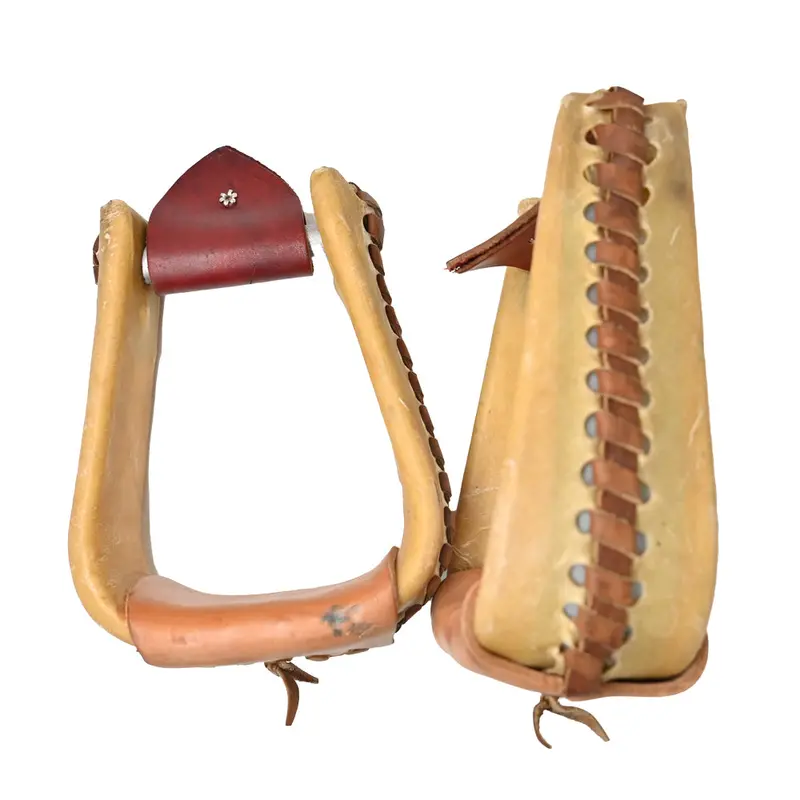 Oxbow Tack 3" Deep Rawhide Roper Stirrups 1