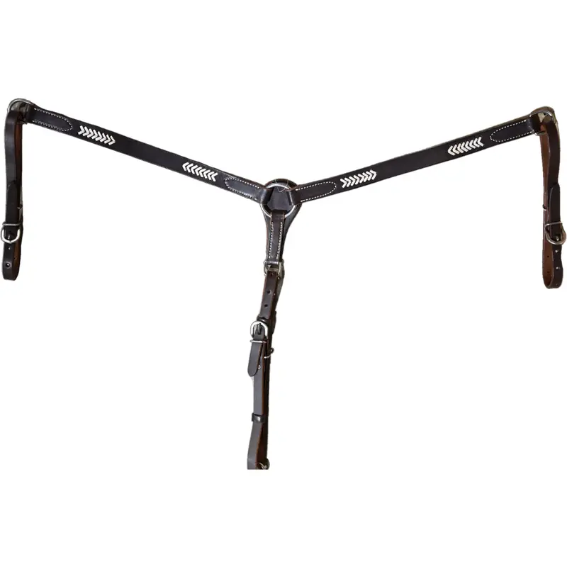 Oxbow Tack Sonoma 1" Latigo Breast Collar With Rawhide Arrows 1