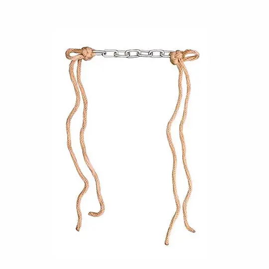 Partrade 7 Link Curb Chain With Cowboy Tie Straps 2