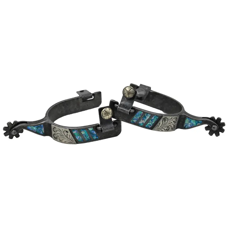 Partrade Cowboy Tack Turquoise Inlaid Women's Spurs 1