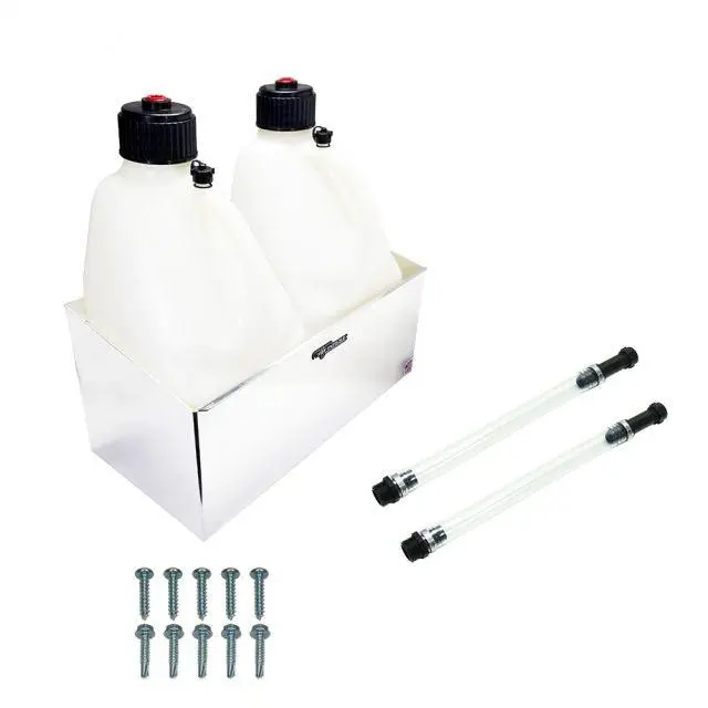 Pit Posse Double Fuel Jug Rack Economy With 2 Jugs And Hoses 1