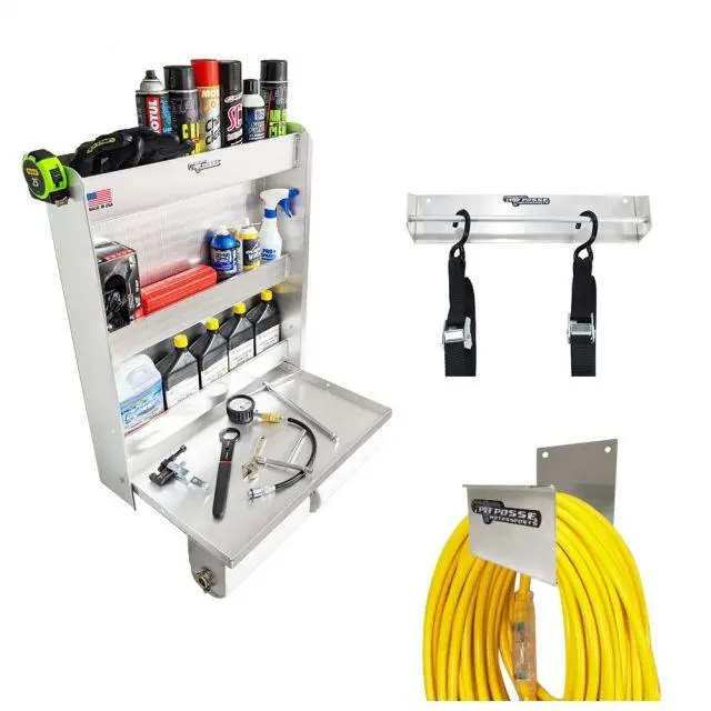 Pit Posse Trailer Starter Kit 1 – Fold-Up Work Station, Strap Holder & Cord Hanger (Made In Usa) 1